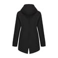 thumbnail image 5 of Women Lightweight Waterproof Parka Hooded Softshell Rain Jacket Warm Windbreaker Long Outdoor Coat with Pockets, 5 of 6