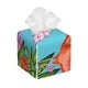 thumbnail image 1 of Fotbe Tropical Jungle Flamingo Porta Pañuelos Decorativo de Cuero, Caja Cuadrada Moderna para Pañuelos Faciales, Organizador y Dispensador 5x5x5'', 1 of 7