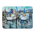 thumbnail image 1 of Carolines Treasures JMK1087RUG Tourquoise Bay Sailboat Machine Washable Memory Foam Mat, 1 of 4
