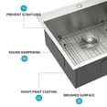 thumbnail image 6 of 25 x 22 x 9 inch Kitchen Sink Drop In 16 Gauge Stainless Steel 25" Single Bowl Topmount Kitchen Sink Basin, 6 of 10