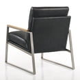 thumbnail image 5 of Omax Decor Colin Stainless Steel & Genuine Leather Accent Chair in Black, 5 of 7