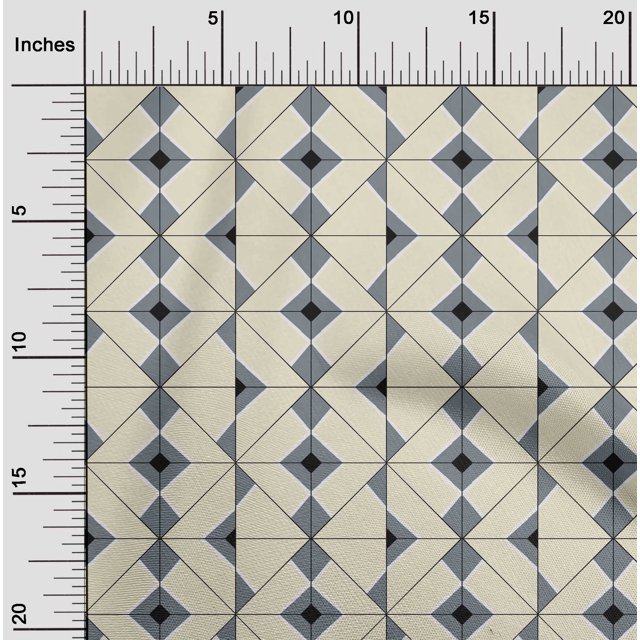 oneOone Cotton Poplin Fabric Diamond Geometric Printed Fabric 1 Yard 56 Inch Wide