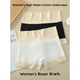 thumbnail image 4 of Women's High Waisted Boyshorts Panties Cotton Boxer Briefs for Ladies Tummy Control Underwear Shorts with Widen Waistband 4 Pack, 4 of 7