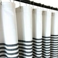 thumbnail image 2 of Serafina Home Striped Black and White Fabric Shower Curtain: 100% Cotton Luxury Hotel with Detailed Decorative Weave for Bathroom 70" x 72", 2 of 8