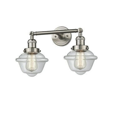 Innovations 2-LT LED Small Oxford 17" Bathroom Fixture - Brushed Satin Nickel - 208-SN-G532-LED