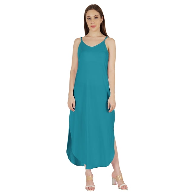 Inkmeso Robe d'Été Unie Aguichant pour Femmes à Bretelles Spaghetti Décontractée de Plage et de Villégiature Robe Maxi