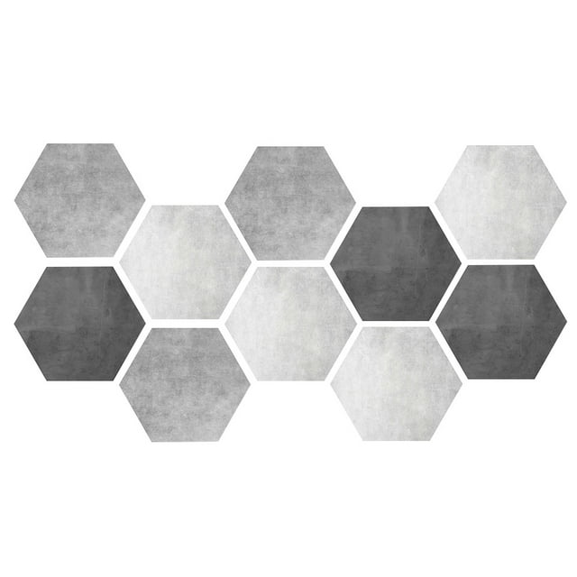 Ccdes 10Pcs Waterproof Non-Slip Hexagonal Self-Adhesive Ceramic Tile Wall Floor Stickers Home Decor,PVC Sticker