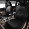 thumbnail image 2 of Juego Completo de Fundas para Asiento de Automovil Universal, 9 Piezas Cubre Asientos para Auto, Fundas para Asientos de Automovil de Cuero PU para Coche, Vehículo Todoterreno, SUV (Negro), 2 of 8