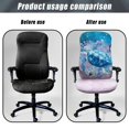 thumbnail image 4 of POLERO Brushed Elastic Fabric All-in-One Office Swivel Chair Protector Cover for Home Indoor Workspace, Anti Slip Non Slip Computer Chair Cover, Galaxy Sea Turtle, 4 of 7