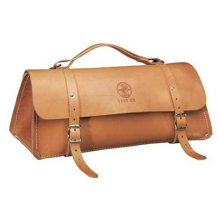 

KLEIN TOOLS 5108-20 Wide-Mouth Tool Bag Extra Heavy Duty Leather 1 Pockets Brown