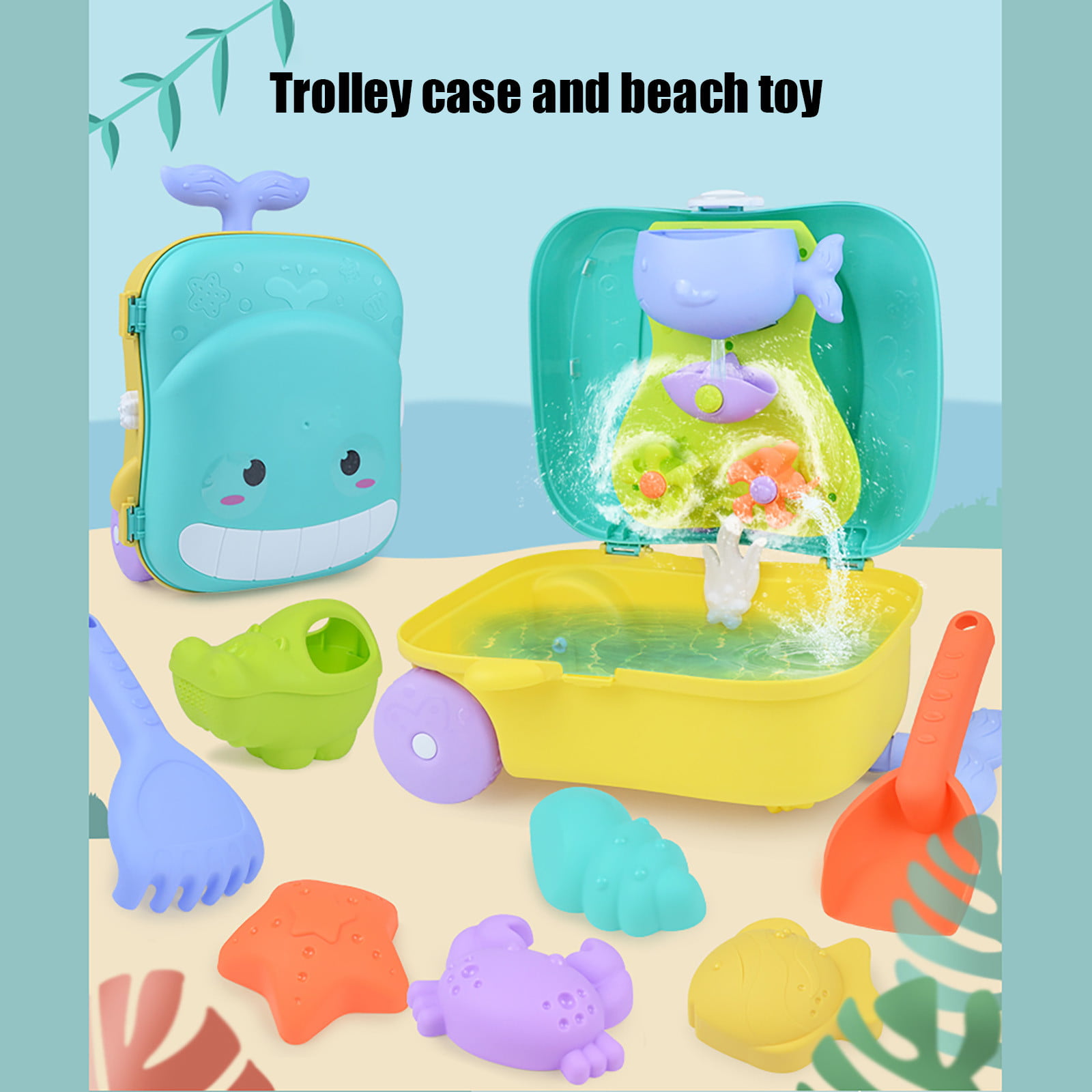 8Pcs Children Beach Toys Bucket Plastic Shovel Sand Play Set Sand Toy Beach Kit