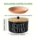thumbnail image 2 of Wooden Round Coffee Filter Storage Container with Bamboo Lid for Coffee Pod and Filter, 2 of 6
