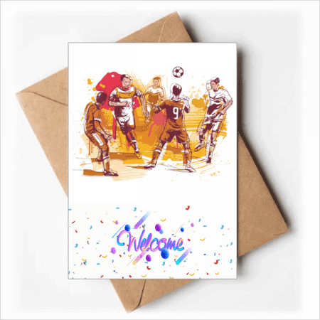 Match Soccer Football Sports Welcome Back Greeting Cards Envelopes Blank