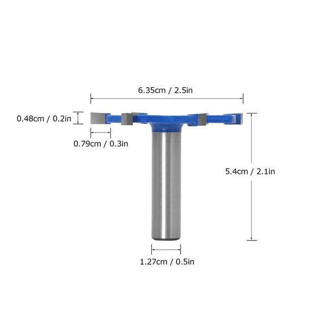 T Slot Router Bit, 6Flute Router Bit 6Flute Router Bit TSlot Woodworking Slotting Router TSlot Woodworking Slotting Milling Cutter Alloy Carbon Steel Extended Shank