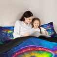 thumbnail image 5 of Castle Fairy Magic Mushroom Twin Comforter Sets for Kids,Abstract Starry Sky Bedding Set, 5 of 8