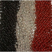36 Red Silver Black Mardi Gras Beads Necklaces Party Favors 3 Dozen Pirate Fun
