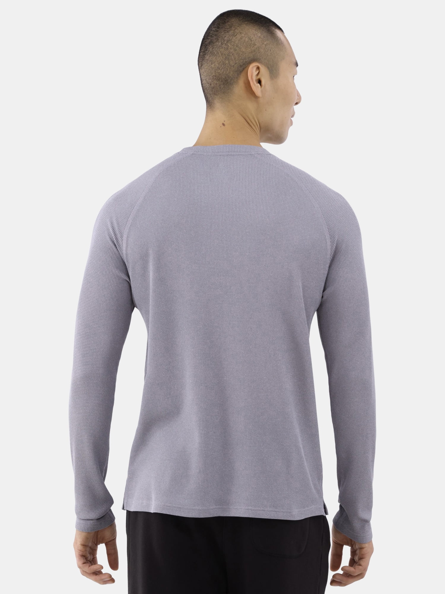 Athlux Men's Waffle Crewneck Pullover with Long Sleeves, Size S-3XL