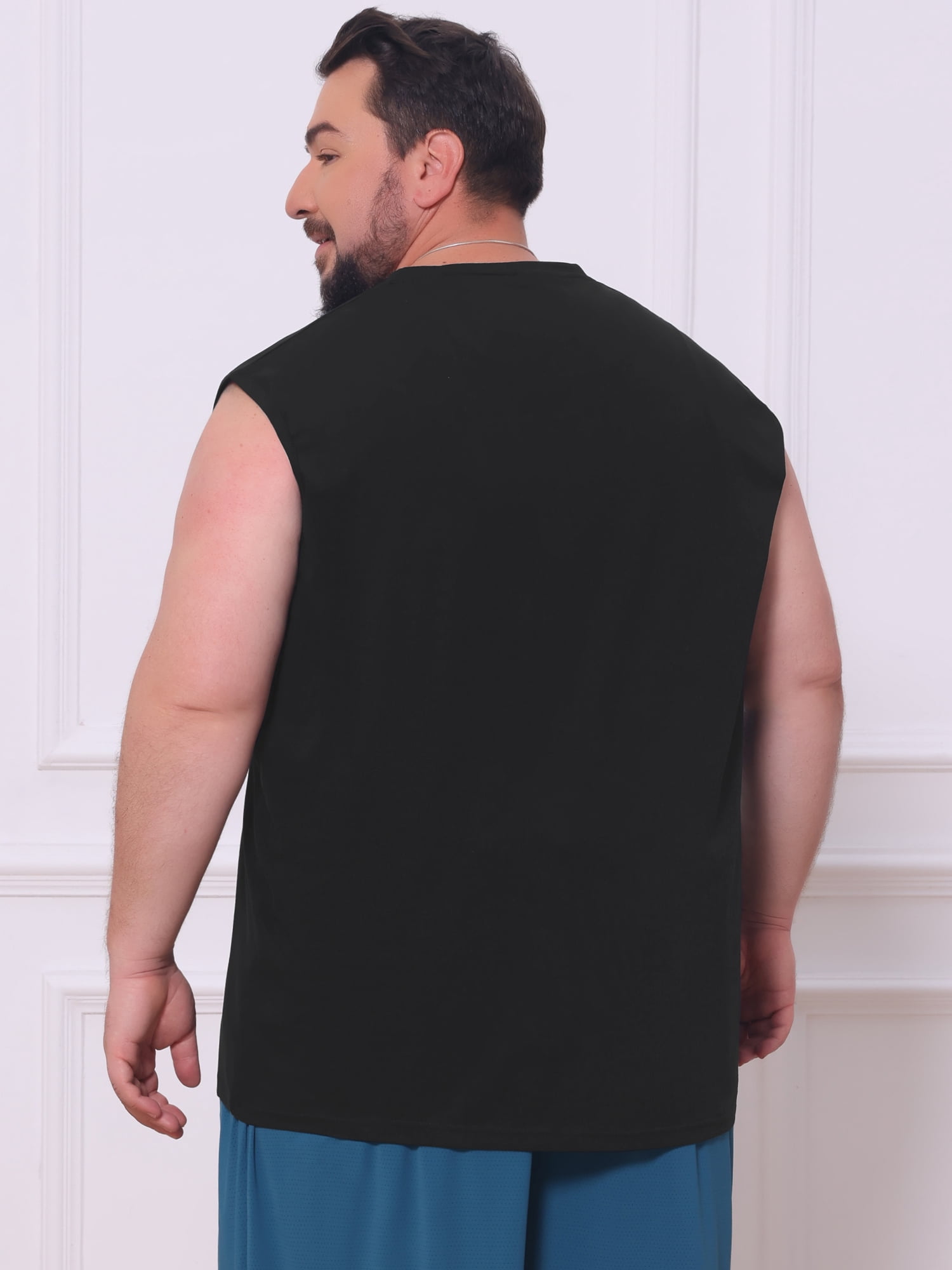 DARING DIVA Men's V-Neck Soft Breathable Sleeveless Undershirt Tank Top 2XL Black