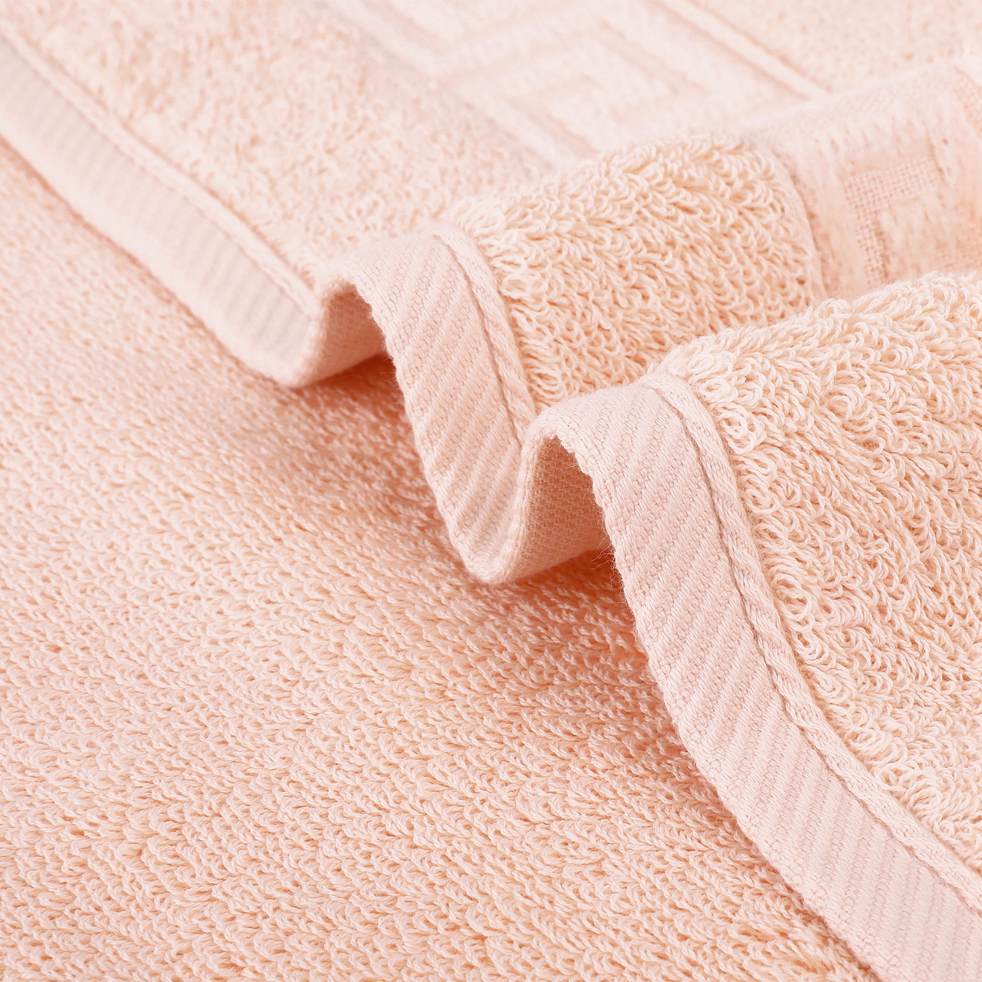 Unique Bargains 13" x 29" Solid Soft Absorbent Hand Towel Pink 4-Piece