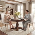 thumbnail image 5 of Snugway Handcraft Linen Solid Wood Parson Chair,Dining Chair,Set of 2,Beige, 5 of 10
