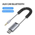 thumbnail image 3 of Adaptador auxiliar Bluetooth 5.3 Receptor inalámbrico Bluetooth 5.0 para automóvil USB a conector de 3,5 mm Audio Música Micrófono Manos libres para altavoz de automóvil, 3 of 5