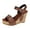 Brown, variant on Peep Toe Wedge Sandals For Women Casual Comfort Strap Buckle Platform Heel Pu Shoes Us 7