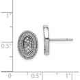 thumbnail image 4 of Sterling Silver Rhodium-Plated Enamel Glitter Fabric With Cz Oval Post Earring (12.8 X 9.1) Made In India qe13285, 4 of 5