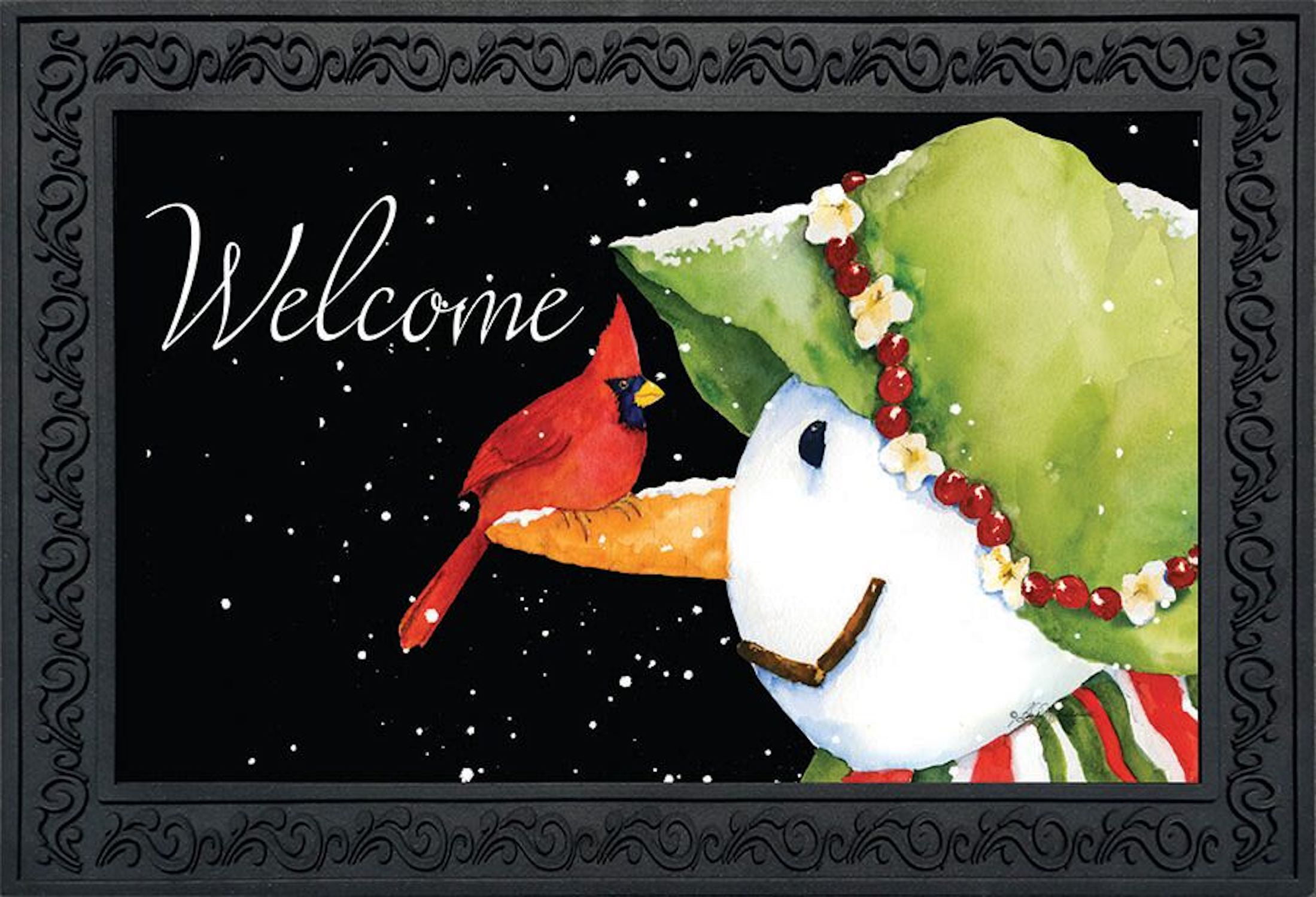Winter Songbirds Doormat Welcome Primitive Indoor Outdoor 18" x 30" 