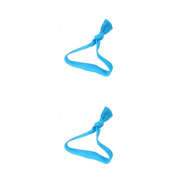 Qarigey Banda para el cabello Alta elasticidad Estilo simple Coleta ajustable Titular de la cuerda para el cabello Bobbles Scrunchies Niñas Cielo azul 2Conjunto