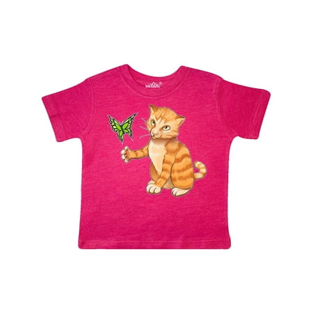 

Inktastic Orange Tabby Cat and Butterfly Gift Toddler Boy or Toddler Girl T-Shirt