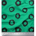 thumbnail image 1 of Soimoi Green Cotton Jersey Fabric Line & Circle Geometric Decor Fabric Printed Yard 58 Inch Wide, 1 of 3
