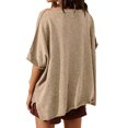 thumbnail image 4 of LANGWYQU Summer Oversize Women Short Sleeved Loose Casual Shirt Tops, 4 of 5