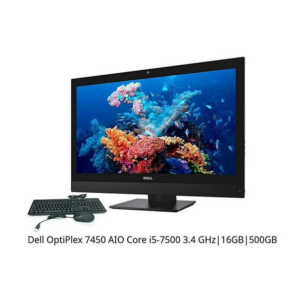 Dell OptiPlex 7450 AIO Quad Core Intel Core i5-7500 3.4 GHz | 16GB | 500GB | 23.4" FHD (1920 x 1080) | Camera | Wi-Fi | USB-C | HDMI | Windows 10 Pro | Refurbished