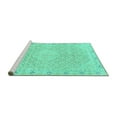 thumbnail image 2 of Ahgly Company Machine Washable Indoor Square Abstract Turquoise Blue Modern Area Rugs, 3' Square, 2 of 4