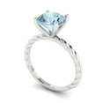 thumbnail image 2 of 2 ctw Solitaire Anniversary Ring for Women | Round Cut Simulated Blue Diamond | Hyperallergenic Solid 18K White Gold, 2 of 5