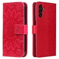thumbnail image 3 of SaniMore for Samsung Galaxy A14 5G Case with Card Holder, Embossed Magnetic Wallet Soft TPU + PU Leather Cover with Practical Bracket + Detachable Hand Strap Shockproof Protective Shell, Red, 3 of 8