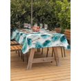 thumbnail image 3 of Outdoor Tablecloth with Umbrella Hole for Patio/Picnic/Party/Camping, Teal Green Floral Waterproof Table Cloth Rectangle Table Cover Washable, Vintage Cornflower Leaves Rustic Plants (52"x 70"), 3 of 8