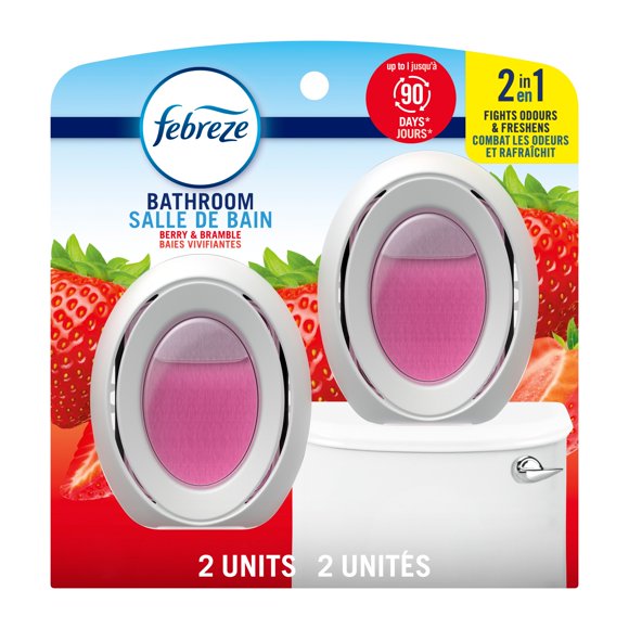 Febreze Bathroom Air Freshener, Odor-Fighting, Berry & Bramble Scent, 2ct