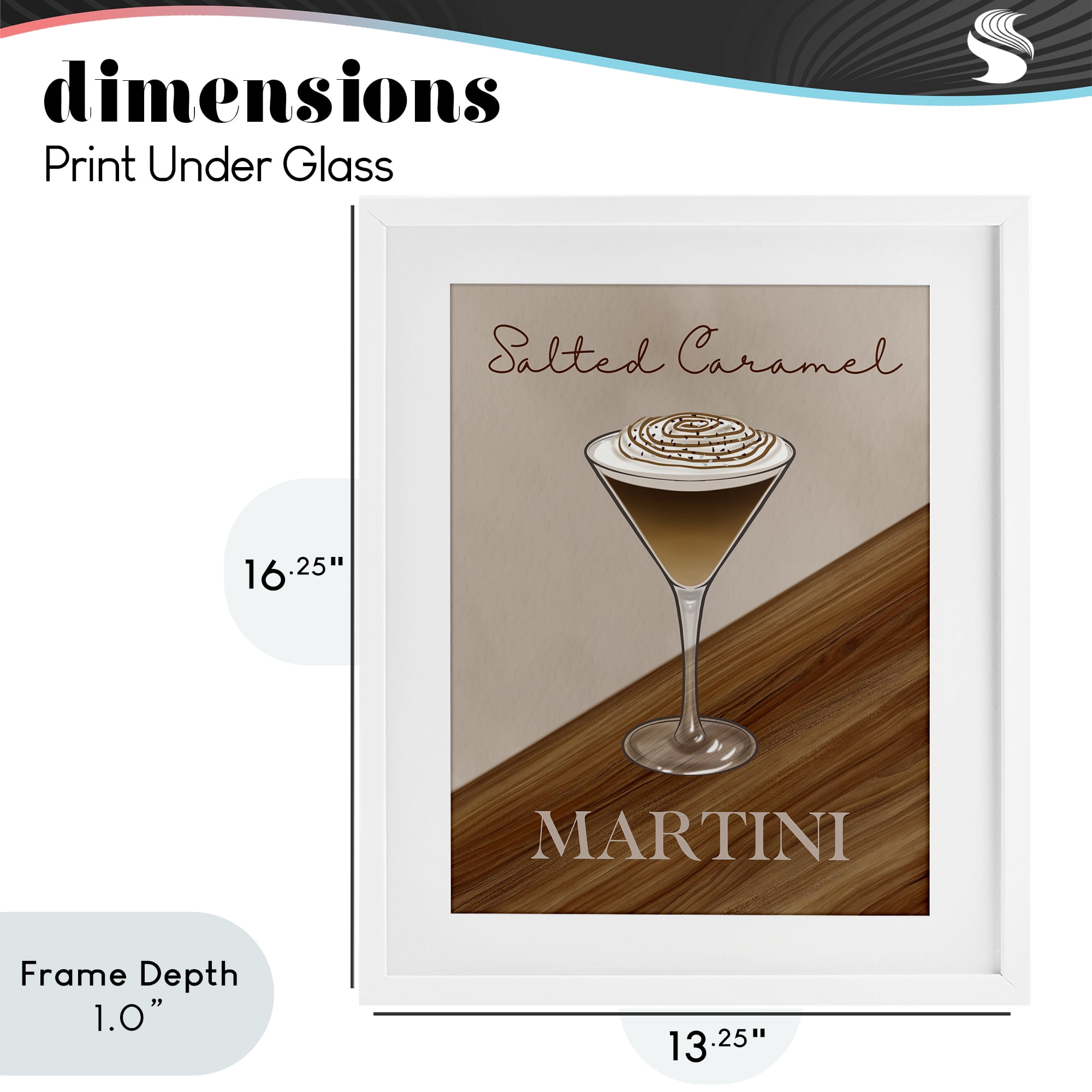Stupell Industries Salted Caramel Martini White Framed Print Under Glass, design by Marcus Prime