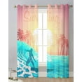 thumbnail image 2 of Surfing Waves Sunset Coconut Trees Tulle Drapes Living Room Bedroom Sheer Window Curtains Kitchen Balcony Modern Voile Curtains, 2 of 7