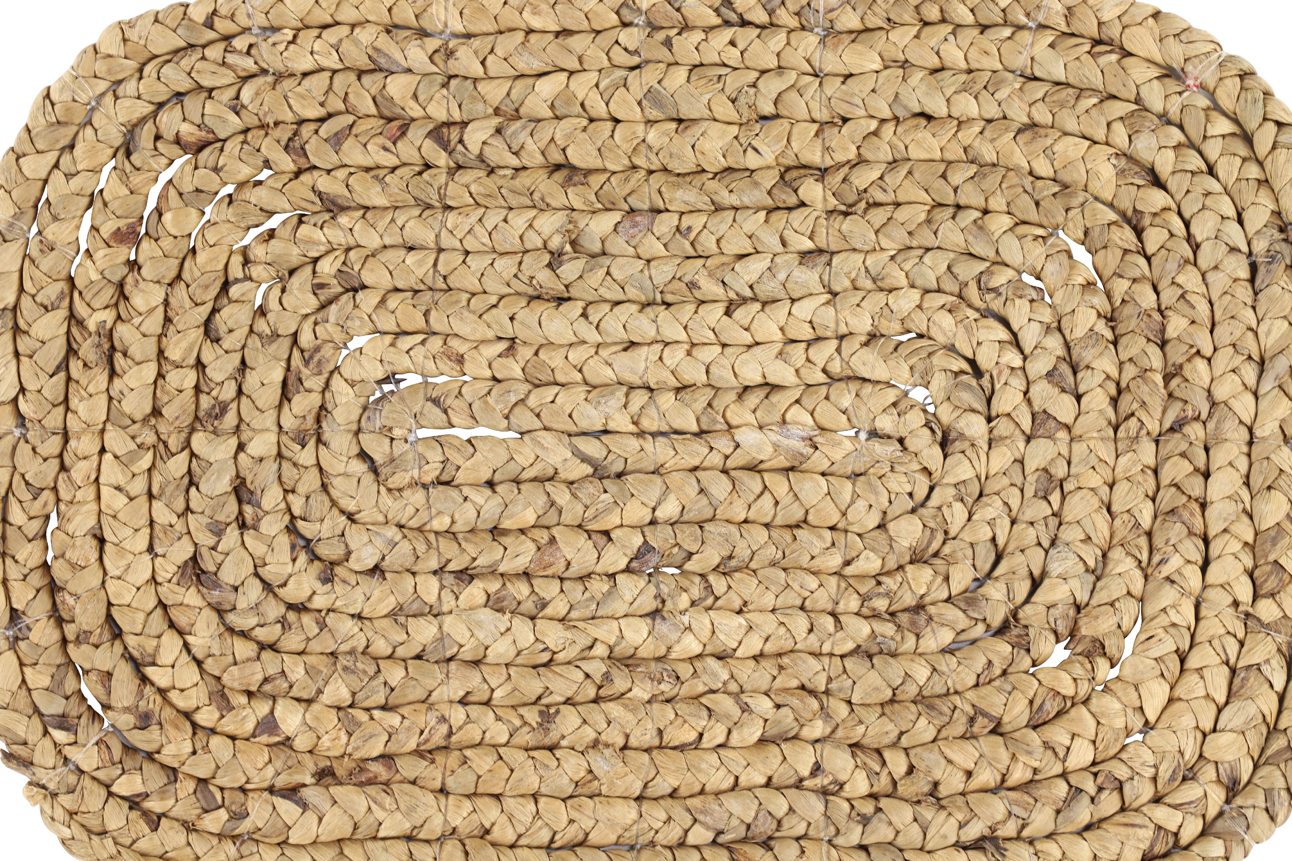 DecMode Rectangular Braided Natural Water Hyacinth Placemats, Set of 4: 20” x 14” Each