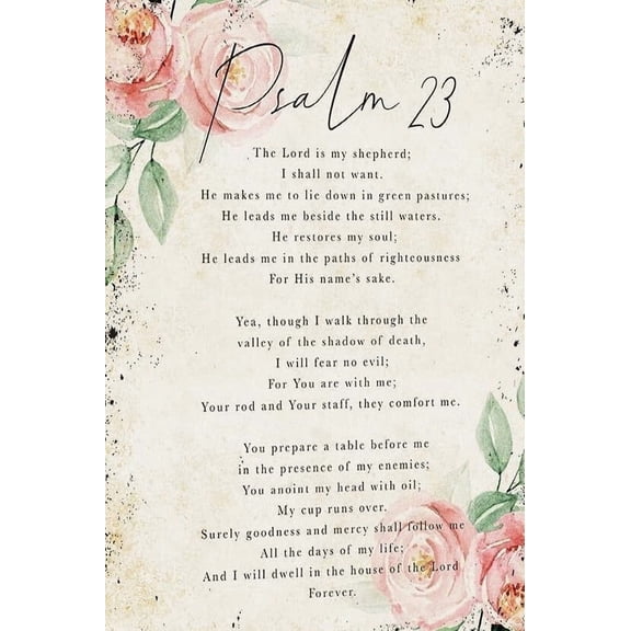 Psalm 23 Wall Art poster The Lord Is My Shepherd Bible Verse Wall Art Christian Signs Room Decorative Paintings for Bedroom Gifts poster