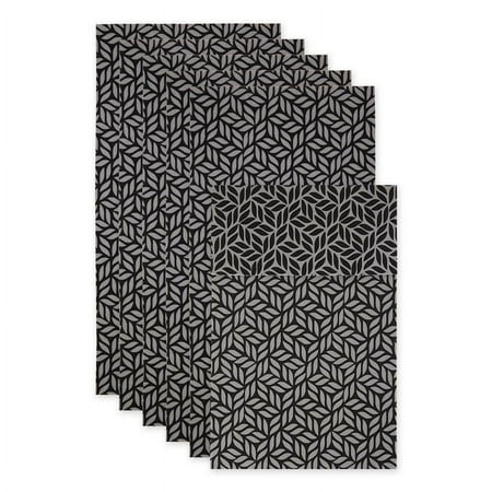 Gray Abstract Leaf Print Fridge Liner (Set of 6)