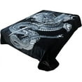 Korean Super Thick Heavy Weight Mink Blanket (Queen, Dragon Black