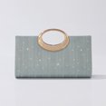 thumbnail image 4 of Jaucin Stylish Striped Clutch in Gold and Green with Removable Chain Accessory Wedding Clutch Handbag Elegant Evening Bag, 4 of 21