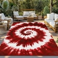 thumbnail image 3 of Fsddascl Red Ombre Outdoor Rug for Patio/Deck/Porch, Non-Slip Large Area Rug 4 x 6 Ft, Farmhouse Chic Tie Dye Abstract Retro Art Indoor Outdoor Rugs Washable Area Rugs, Reversible Camping Rug Carpet, 3 of 5