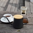 thumbnail image 4 of Cafetera de mano de acero inoxidable con orejas colgantes de teflón Cafetera de mano con tapa de bambú Boca larga Boca fina Cafetera con filtro antigoteo, 4 of 5