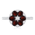 thumbnail image 5 of Rosec Jewels Natural Garnet Flower Engagement Ring for Women - Garnet Diamond Ring - AAA Quality - with Jewelry Box, 925 Sterling Silver, US 4.00, 5 of 9