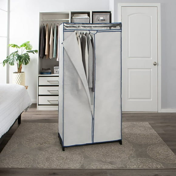 Simplify, organizador, para ropa y accesorios, resistente, barra para colgar, fácil de montar en armario portátil blanco de 36 pulgadas de ancho