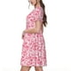 thumbnail image 2 of Balery pink heart Vestidos sueltos de manga corta para mujer, vestidos de verano 2025, vestidos casuales de corte A con vuelo., 2 of 6